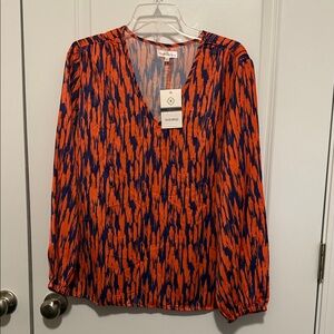 Vibrant Orange and Blue Women's Top